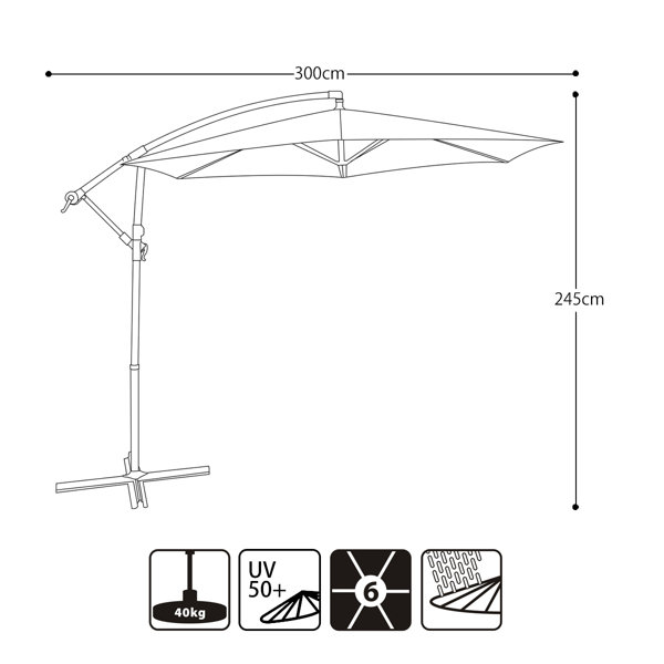 Freeport Park 3m Cantilever Parasol Wayfair.ie